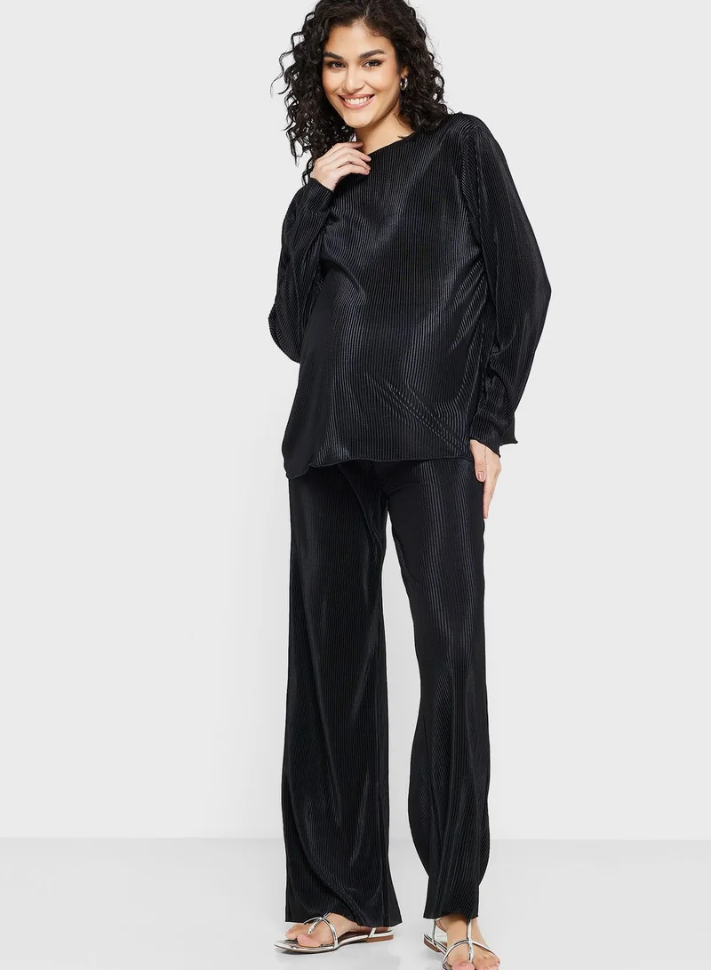 Only Maternity High Waist Plisse Pants