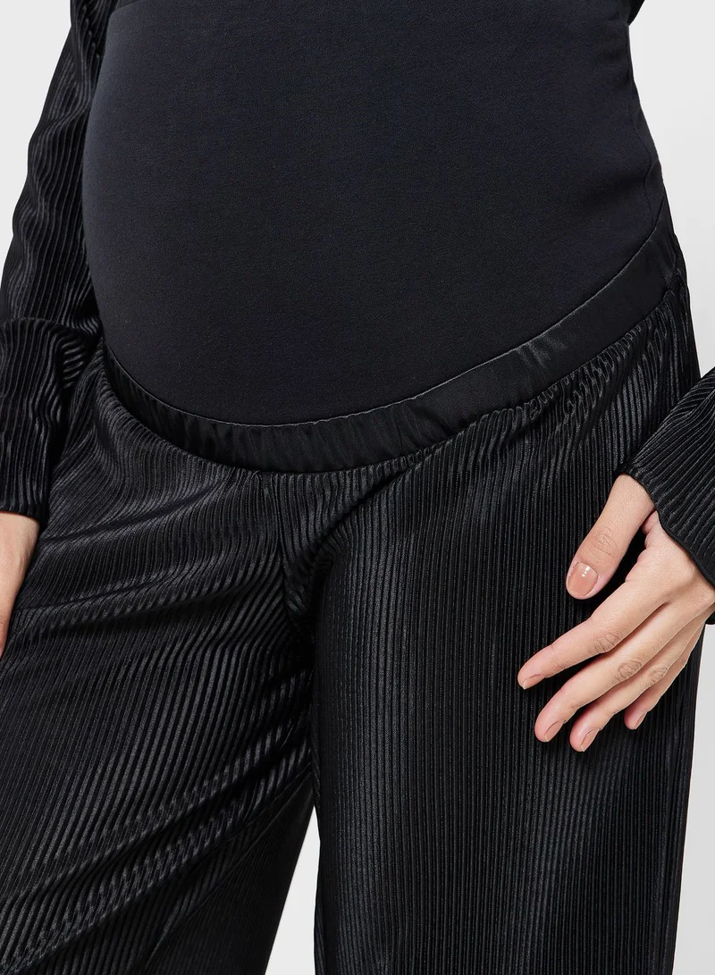 Only Maternity High Waist Plisse Pants