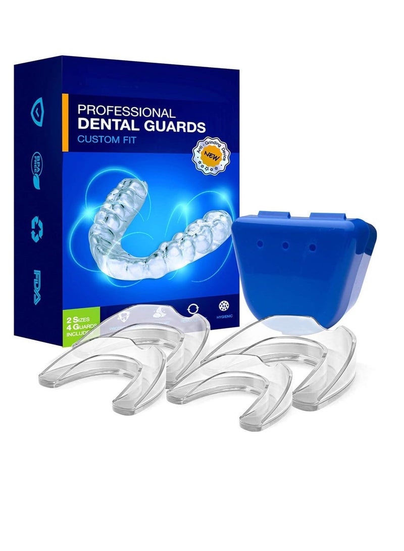 Neomen Mouth Guard for Teeth Grinding: Nighttime Dental Guard for Clenching, Anti-Snoring, and TMJ Relief - BPA Free, Moldable, Includes 4 Guards for Adults & Kids with Case - Image 1
