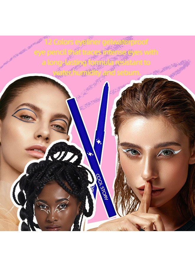 كول ستوري آيلاينر، آيلاينر بني داكن برونزي مقاوم للماء، قلم آيلاينر بني قابل للسحب، جل آيلاينر بني مقاوم للتلطخ، طويل الأمد، مضاد للحساسية (09# بني داكن لامع) - Image 3