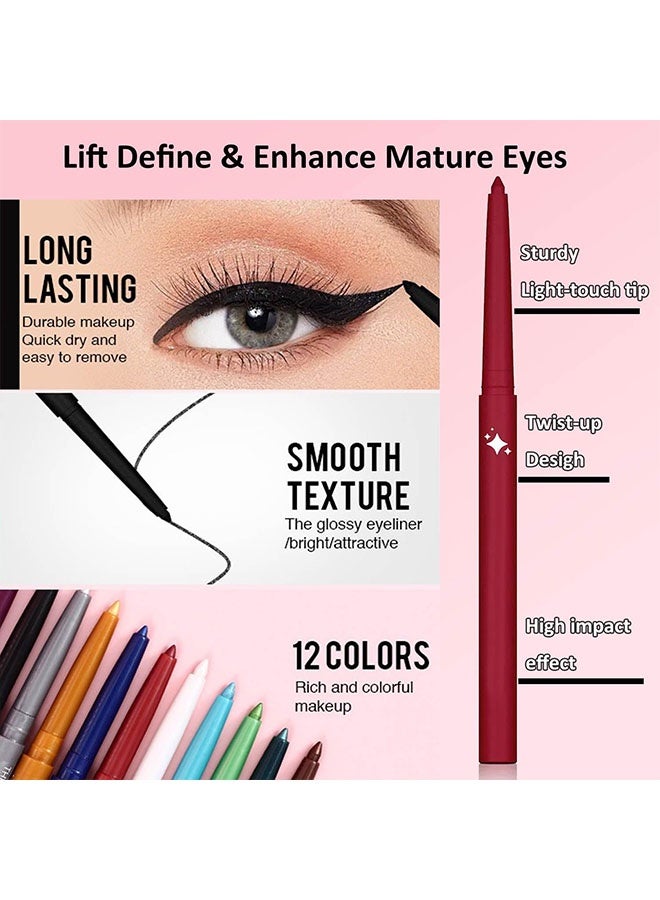 كول ستوري آيلاينر، آيلاينر بني داكن برونزي مقاوم للماء، قلم آيلاينر بني قابل للسحب، جل آيلاينر بني مقاوم للتلطخ، طويل الأمد، مضاد للحساسية (09# بني داكن لامع) - Image 4