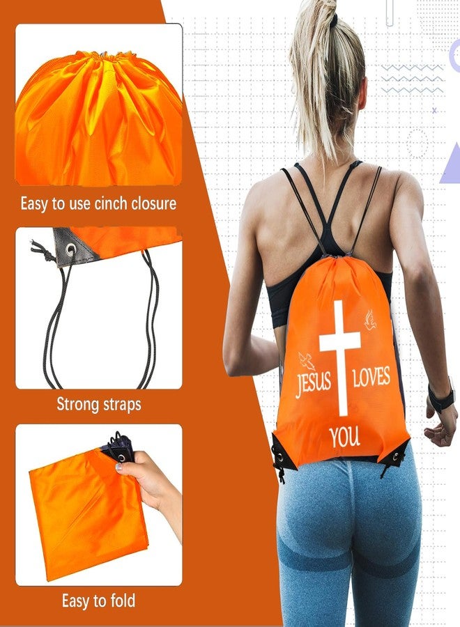Yaure Joy 10/20/30/40/80 Pcs Jesus Loves You Drawstring Backpack Bulk Christian Religious Gift Bag for Church, Conference, Homeless - Image 5