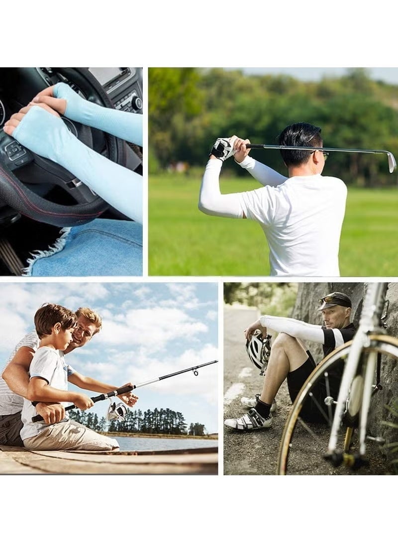 3-Pair UV Sun Protection Compression Arm Sleeves,UV Protection Cooler Arm Sleeves for Men & Women, Sports Arm Sleeves With Hand Cover, Cycling/Driving/Bike and all other Outdoor Activities or Indoor sports - Image 4