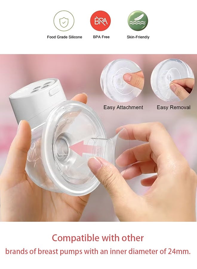 حشوات مضخة الثدي من 10 قطع بمقاس 13/15/17/19/21 مم مع مسطرة، متوافقة مع Momcozy S12 Pro/S9 Pro/S12/S9 - Image 2