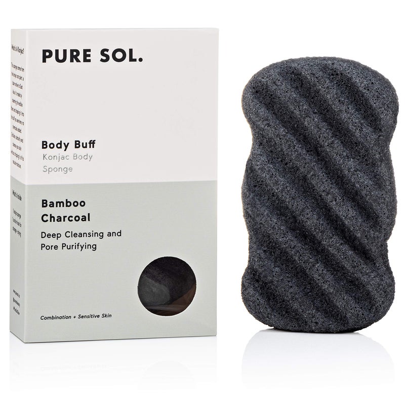 pureSOL Pure SOL Konjac Exfoliating Bath Sponge Activate Charcoal Exfoliating Sponge Konjac Sponge for Acne Deep Cleansing Clean Pores Remove Impurities 100 Natural and Good for All Skin Types - Image 3