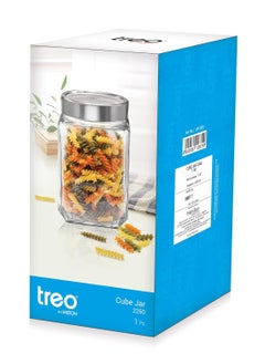 Treo by Milton Cube Storage Glass Jar, 2250 ml, Transparent | Storage Jar | Modular | Kitchen Organizer | Modular | Multipurpose Jar | BPA Free - pzsku/Z708ADC04DCE5ED5A846AZ/45/_/1723545308/1c620262-7d7b-4cee-9e16-06075abbf816