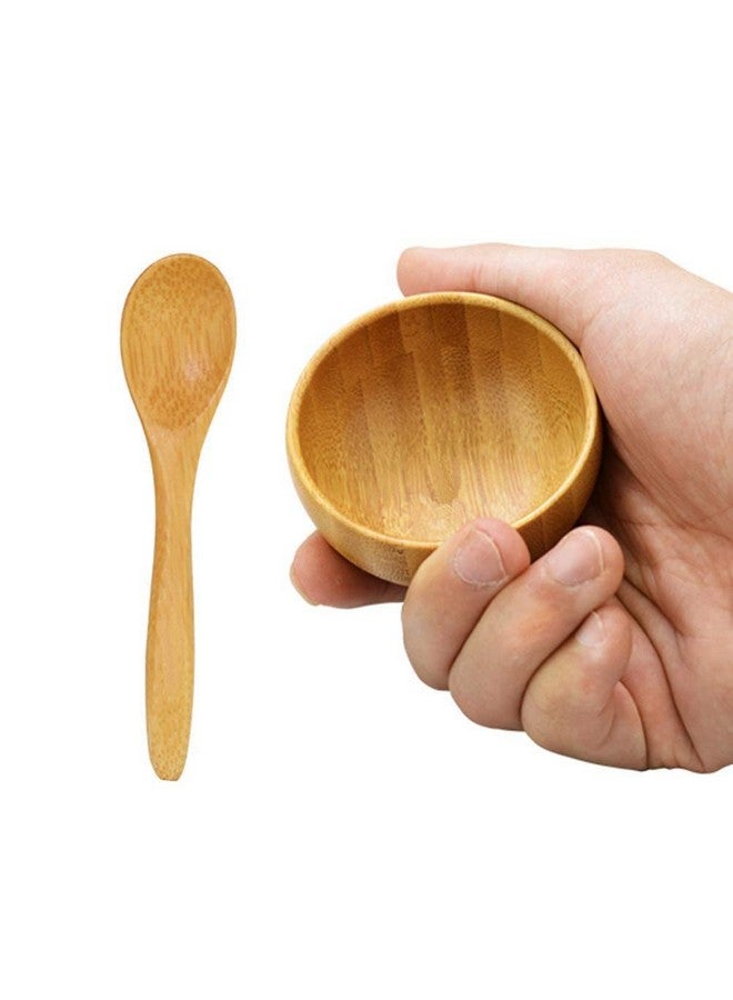 Quupy Facial Mask Bowl Set Bamboo Face Mask Essential Oil Aromatherapy Mixing Bowl Diy Clay Facemask Mixing Tool Kit With Stick Spatula - Image 1