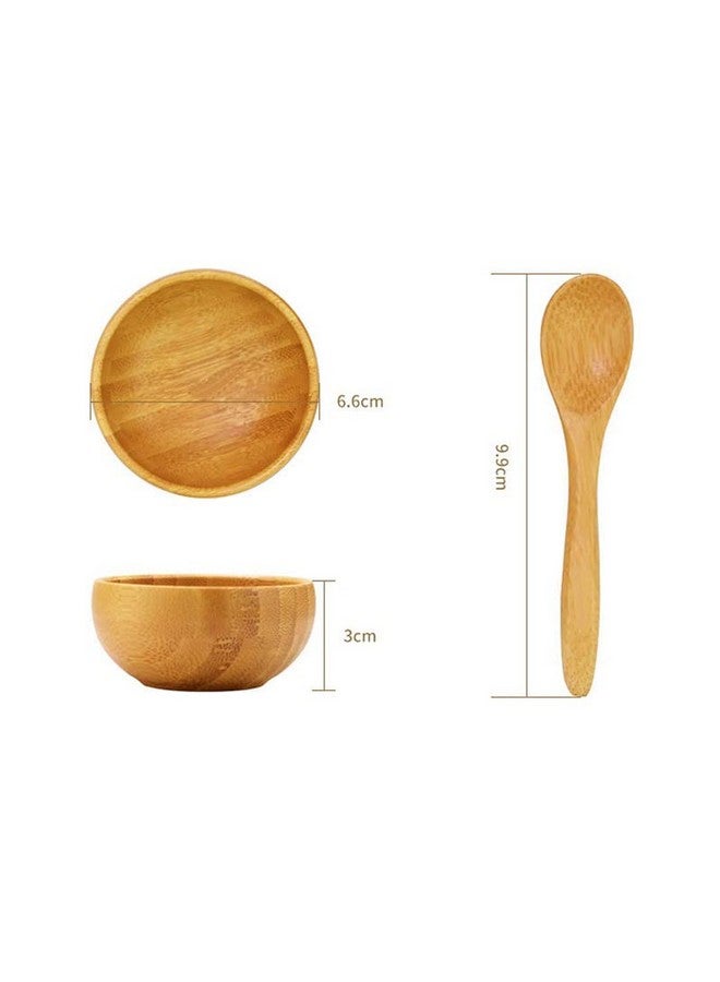 Quupy Facial Mask Bowl Set Bamboo Face Mask Essential Oil Aromatherapy Mixing Bowl Diy Clay Facemask Mixing Tool Kit With Stick Spatula - Image 2