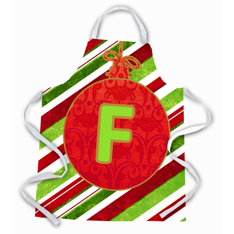 Caroline's Treasures ""Caroline's Treasures CJ1039-FAPRON Christmas Ornament Holiday Initial Letter F Apron  Large  Multicolor""