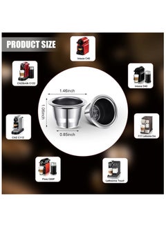 LIMOS Reusable Stainless Steel Espresso Capsules with Aluminum Foil Seal Stickers for coffee Machines (6 Cups, 204 Lids)  - Image 3