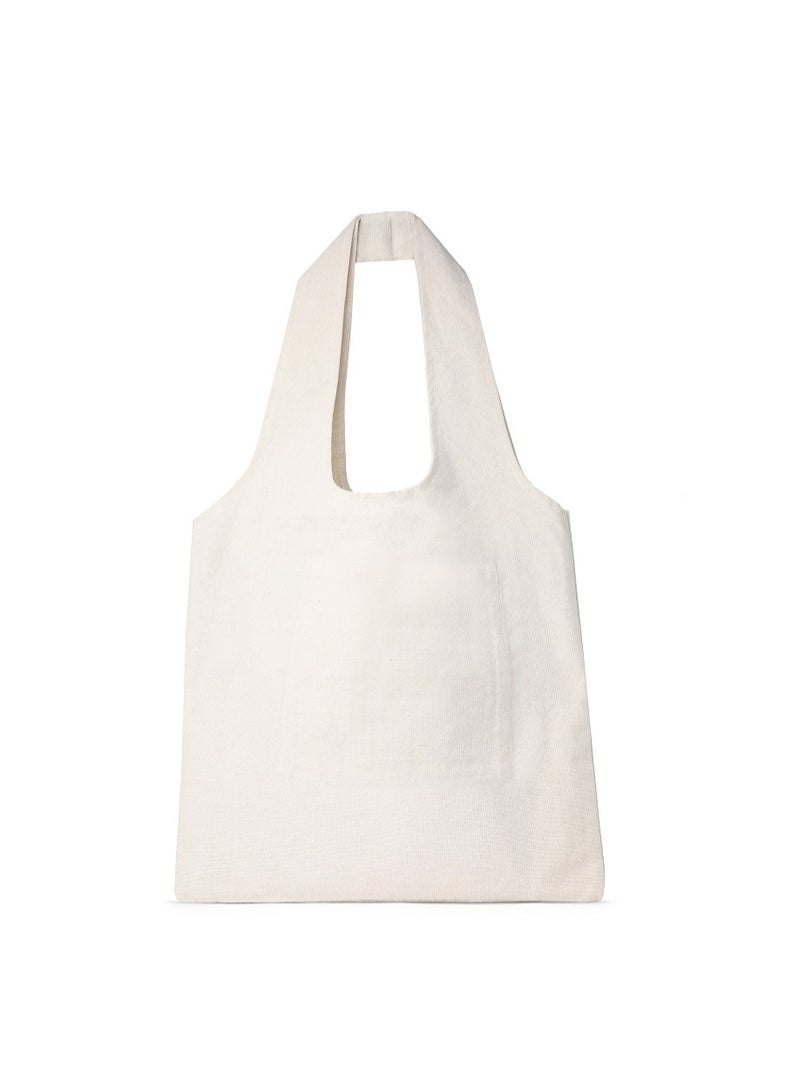 Tote Bag off White Canvas Cotton oval hand /40*35cm  - Image 2