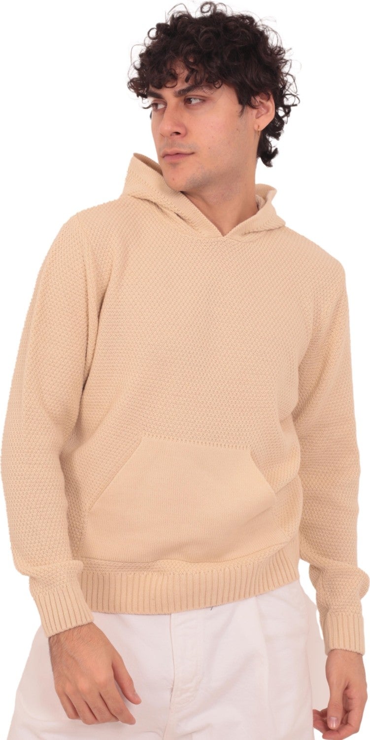 Rtd & Vld Rtd&vld Men's Hooded Knitted Sweater Beige  - Image 3