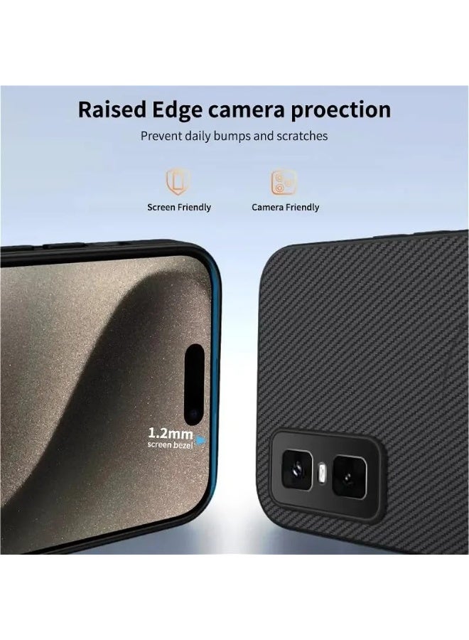 عام غطاء ألياف كربون متوافق مع إنفينيكس جي تي 30 برو 5G، يدعم الشحن اللاسلكي، رفيع جدًا غير لامع مقاوم للصدمات والسقوط. - Image 3