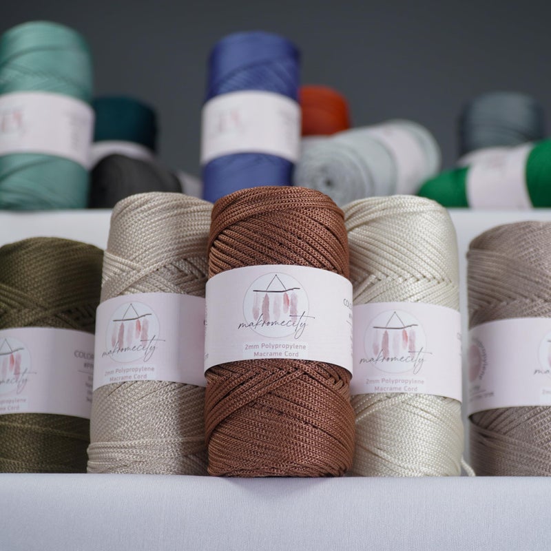 Makromecity, Polyester Macrame Cord 2mm x 250 yards (750 feet) 2mm Polypropylene Latte Macrame Cord Crochet Macrame Bag Cord Crafts for Wall Hangings, Bags, Underplate, Rug - Image 5