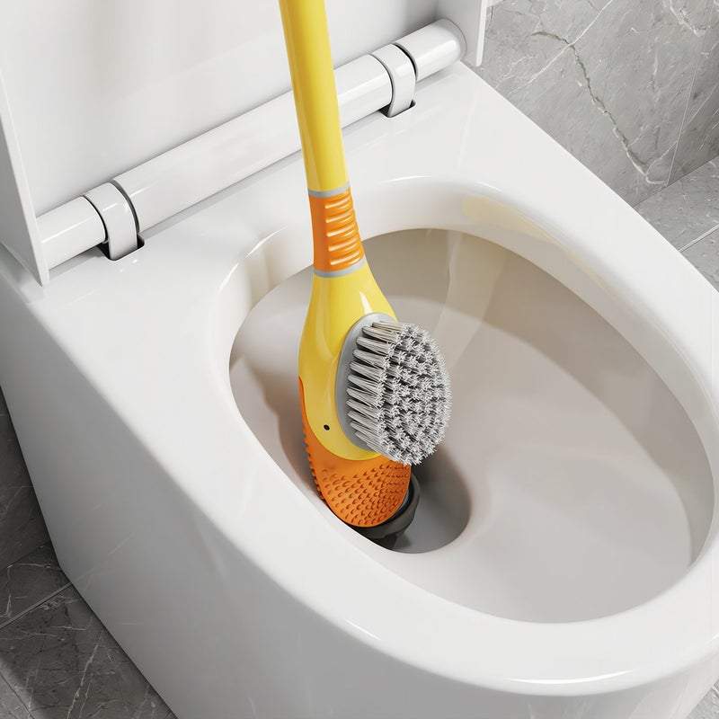 فرشاة مرحاض ثقيلة ومتينة مقاومة للتآكل لا تشوه تصميم بطة زرقاء - Image 4