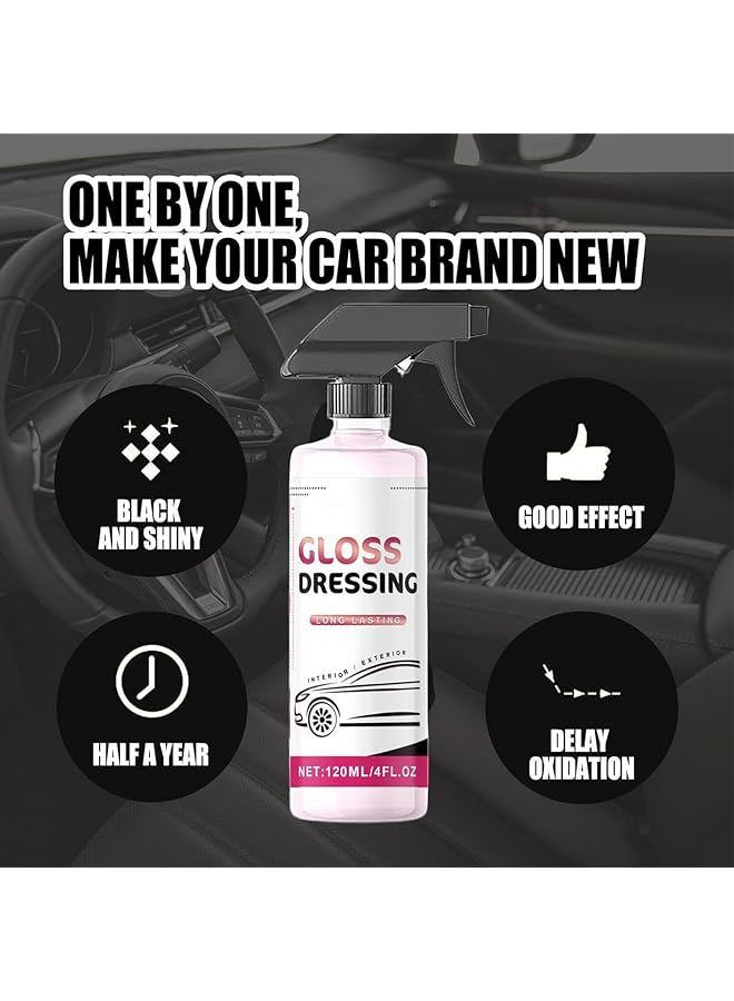 Azonee 120Ml Car Gloss Dressing Spray, Trim & Tire Dressing, Cars Ceramic Plastic Coating Trim Restore, Shines & Protects Plastic, Restore Faded Plastics, Plastic Restorer For Cars Ceramic Plastic Coating  - Image 5