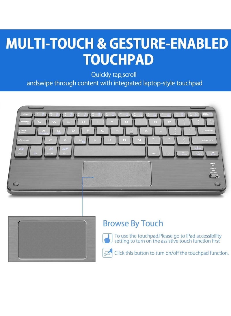 iPad 6th Generation Case with Keyboard, Smart Touchpad Keyboard for iPad Air 2 & 1 - iPad 5th Gen - Folio Cover Wireless Bluetooth Keyboard - Thin & Light- Black, iPad Pro 9.7 inch - Image 3