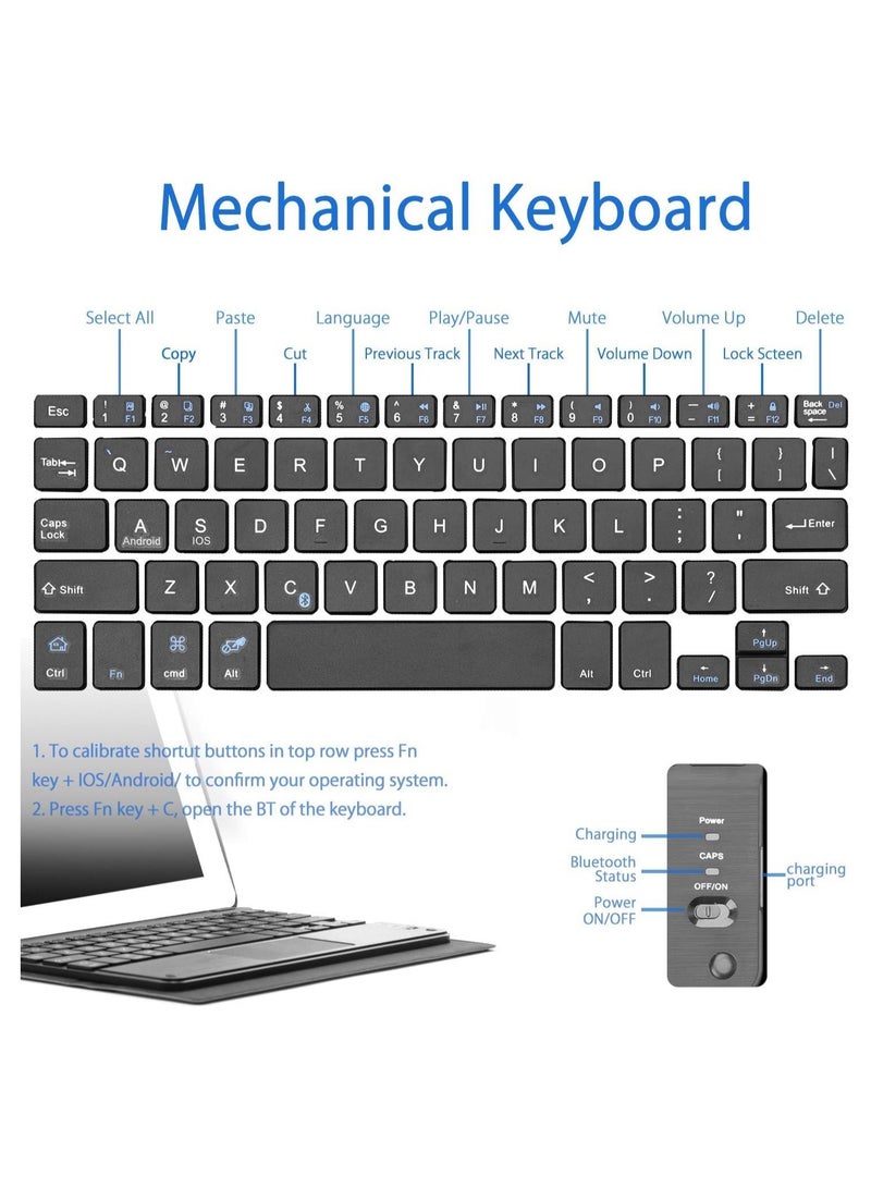 iPad 6th Generation Case with Keyboard, Smart Touchpad Keyboard for iPad Air 2 & 1 - iPad 5th Gen - Folio Cover Wireless Bluetooth Keyboard - Thin & Light- Black, iPad Pro 9.7 inch - Image 4