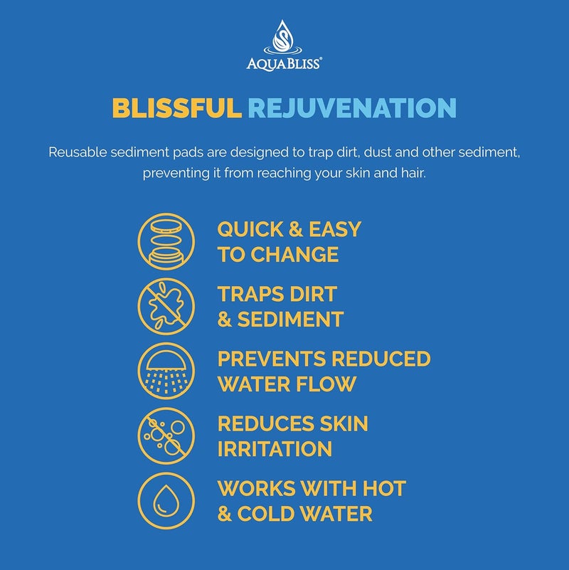 AquaBliss وسادات فلتر الدش - احمِ بشرتك وشعرك من الصدأ والغبار والرمال والشوائب الأخرى في الماء الخاص بك. متوافق مع SF400 و SF500-30-Pack - Image 2