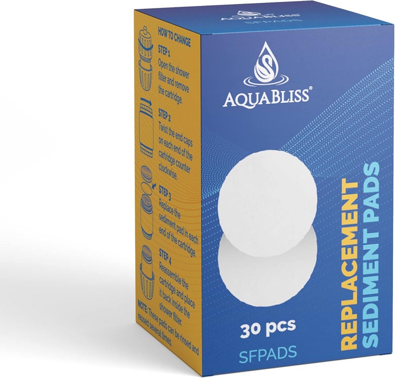 AquaBliss وسادات فلتر الدش - احمِ بشرتك وشعرك من الصدأ والغبار والرمال والشوائب الأخرى في الماء الخاص بك. متوافق مع SF400 و SF500-30-Pack - Image 1