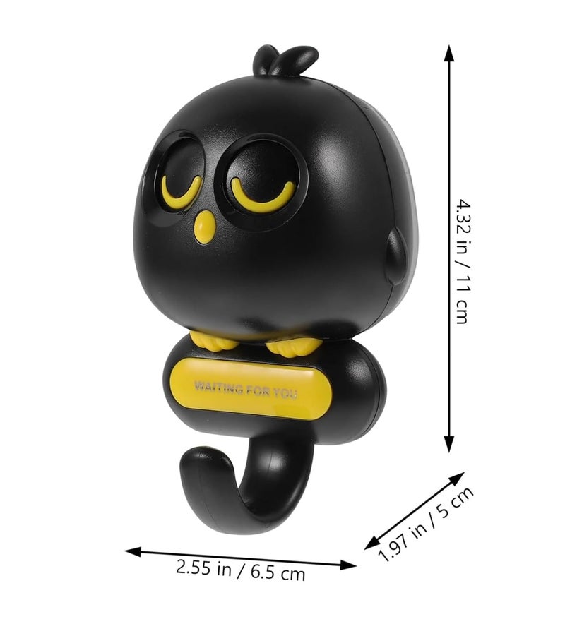 PUSHKH Blinking Owl MultiFunctional Adhesive Wall Hook with Automatic Open Close Eyes Creative Wall Decoration Hook Pack of 2 - Image 4