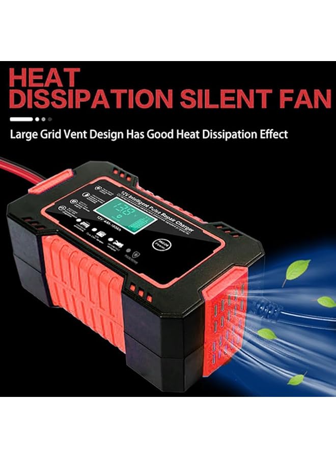 Car Battery Charger, 12V/6A Smart Fully Automatic Car Battery Charger/Maintainer With Temperature Compensation And Lcd Screen For Car/Truck/Motorcycle/Lawn Mower/Marine/Lead Acid Batteries - Image 4