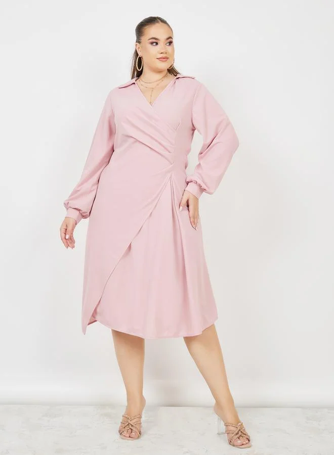 Styli Blouson Sleeve Dress