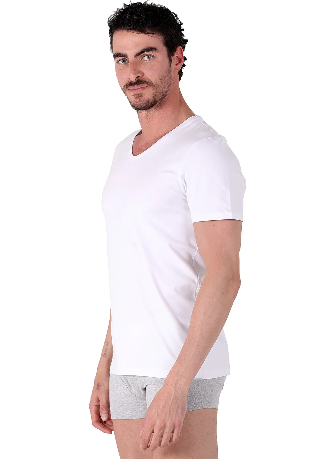 North Ice V Neck Tshirt White