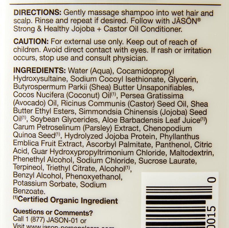 JASON Long and Strong Jojoba Shampoo, 16 oz. (Packaging May Vary)