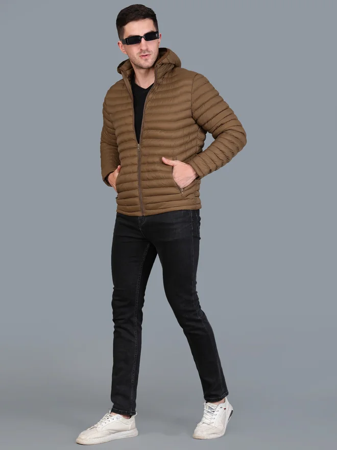 فورت كولينز جاكيت رجالي مبطن خفيف بني فورت كولينز