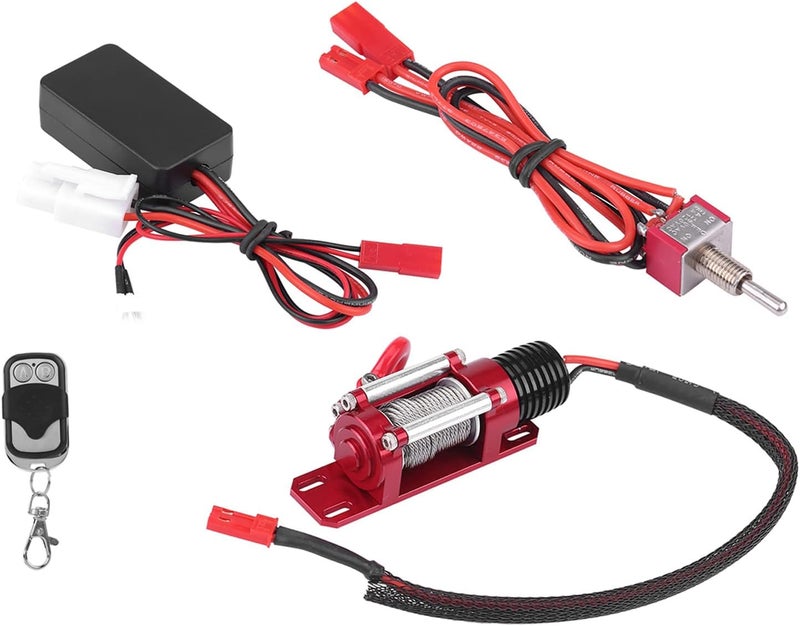klarako RC Winch, 1/10 Electric Metal Winch Model Vehicle Crawler Car Accessory with Remote Controller, Max Load 3kg - Image 4