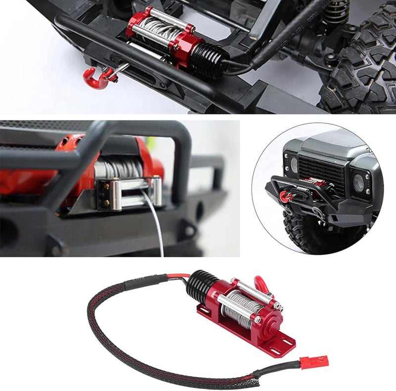 klarako RC Winch, 1/10 Electric Metal Winch Model Vehicle Crawler Car Accessory with Remote Controller, Max Load 3kg - Image 5