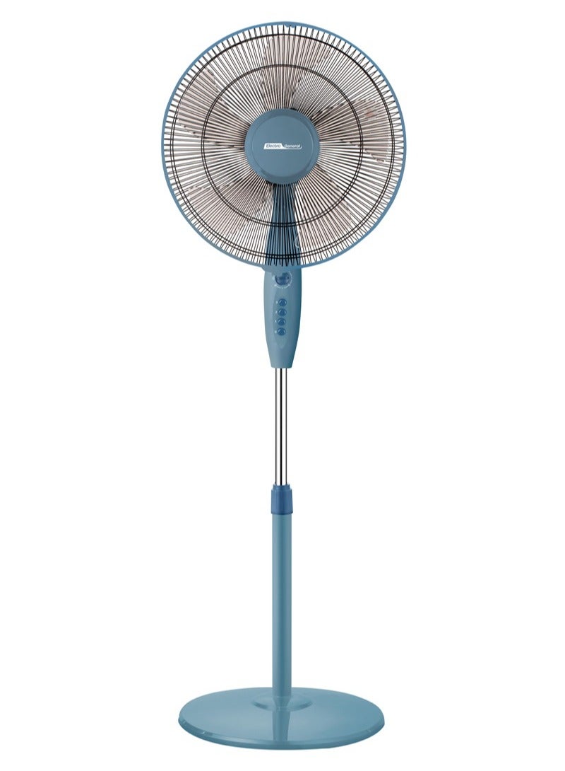 مروحة Electro General مقاس 16 بوصة باللون الأزرق السماوي مع ارتفاع قابل للتعديل ومؤقت لمدة 7.5 ساعة