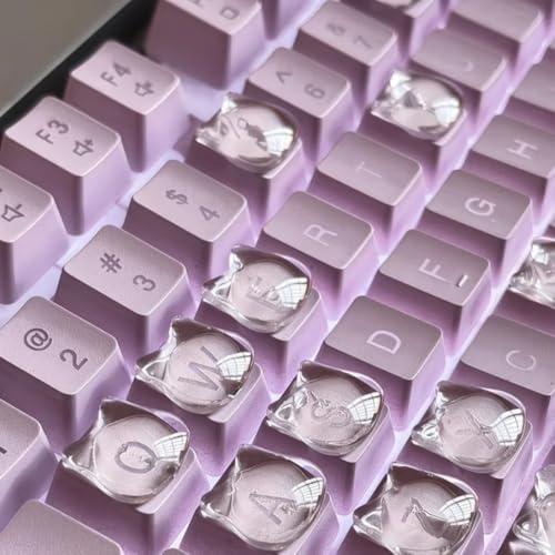 MayeBridge Cat Keycap,Kitty Keyboard Key Caps, Raised Keyboard Stickers for Long Nails,Resin Kitten Comfortable Typing Keyboard Covers for Typing and Gaming for Laptop Desktop Christmas Gift (Cat Paw A,30pcs) - Image 2