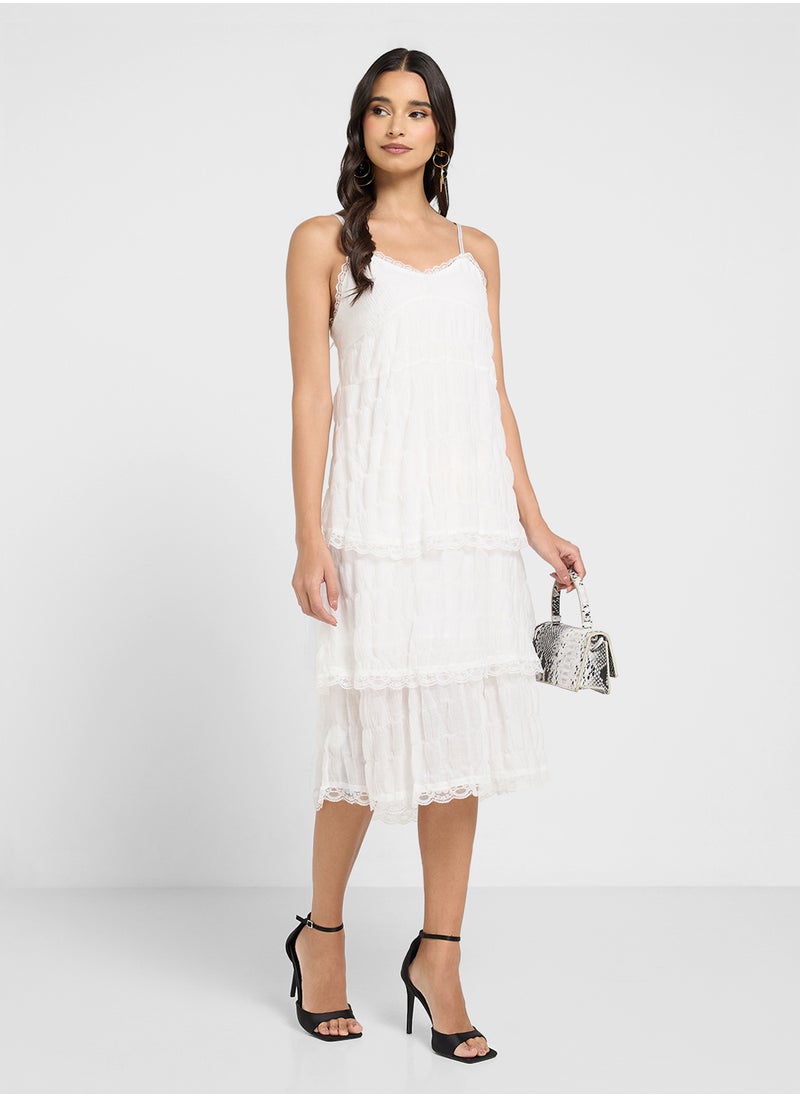 ELLA Strappy Dress With Lace Trims  - Image 1