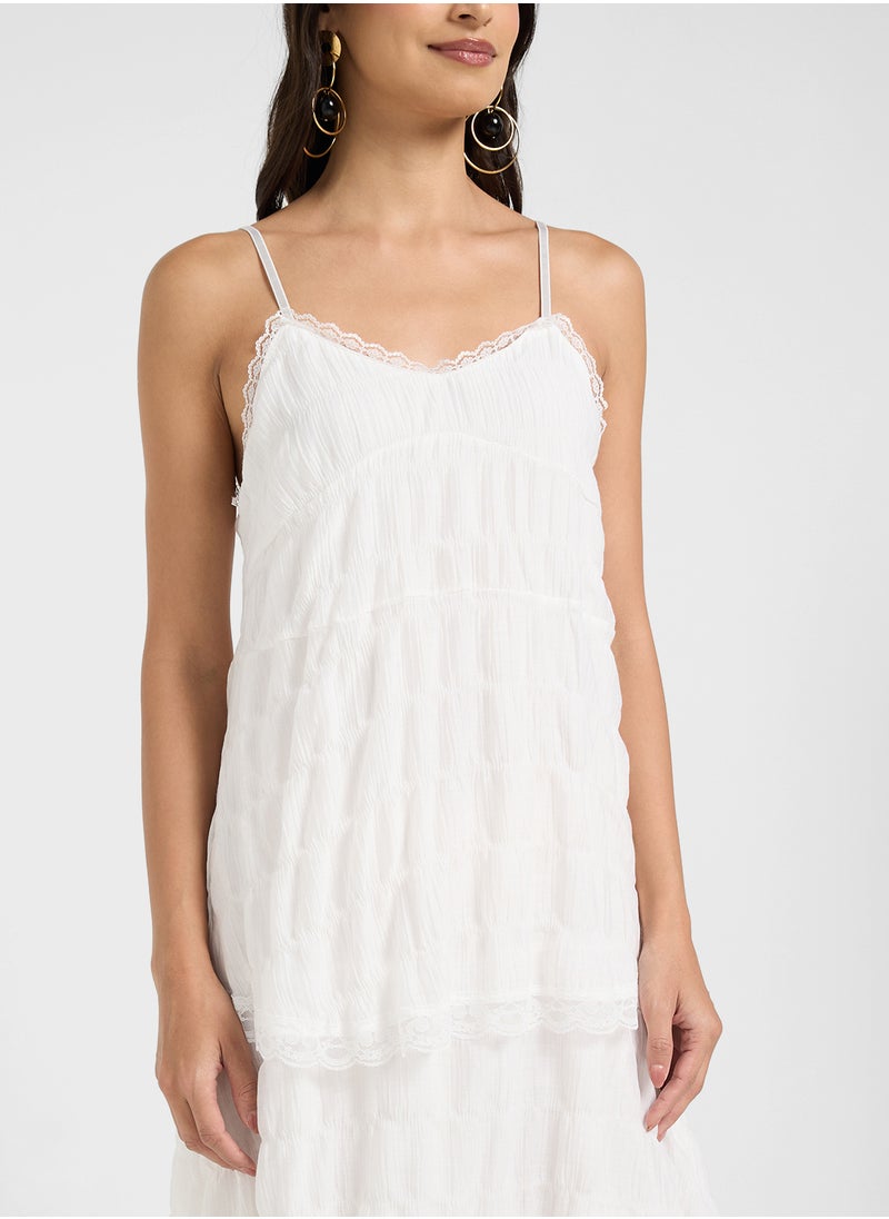 ELLA Strappy Dress With Lace Trims  - Image 3
