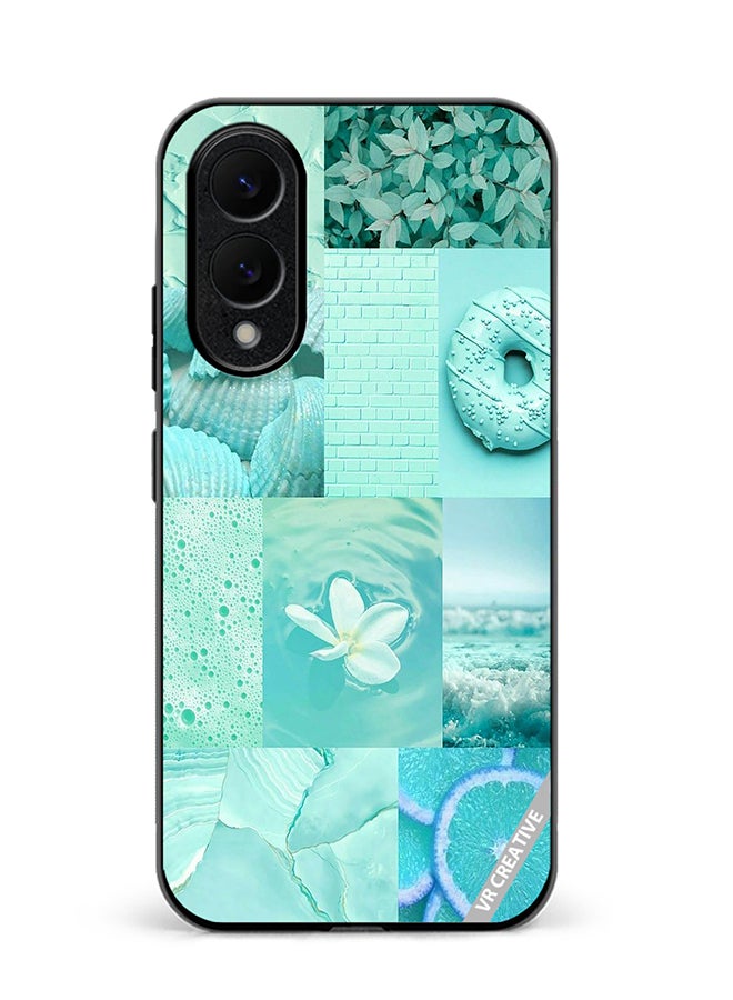 VR CREATIVE Protective Case Cover For Samsung Galaxy S25 Edge Mint Abstract College Design Multicolour