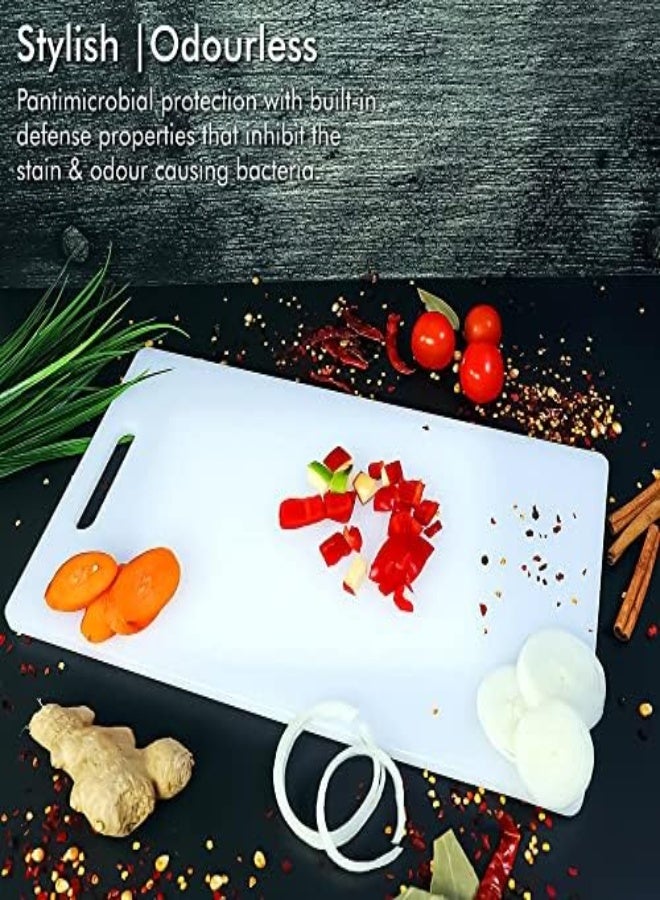 AKDC Kitchenmark Chopping Board With Hanging Hole Non-Slip Base Rectangular Kitchen Serving Board Cutting Board For Cheese, Vegetables And Fruits Strong And Durable Non-Toxic Polyethylene (S - 24X13 Cm) - Image 5