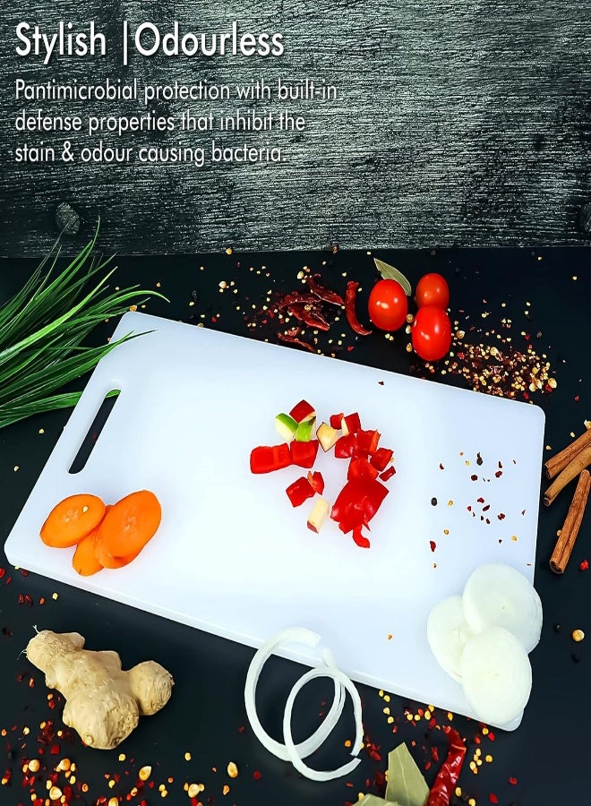 AKDC Kitchenmark Chopping Board With Hanging Hole Non-Slip Base Rectangular Kitchen Serving Board Cutting Board For Cheese, Vegetables And Fruits Strong And Durable Non-Toxic Polyethylene (S - 24X13 Cm) - Image 4