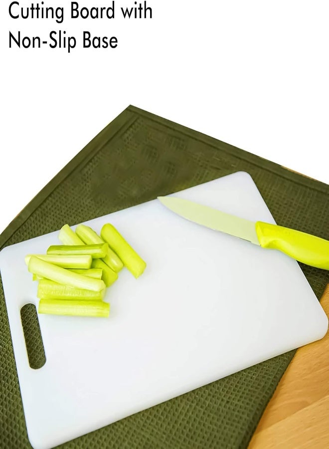 AKDC Kitchenmark Chopping Board With Hanging Hole Non-Slip Base Rectangular Kitchen Serving Board Cutting Board For Cheese, Vegetables And Fruits Strong And Durable Non-Toxic Polyethylene (S - 24X13 Cm) - Image 2