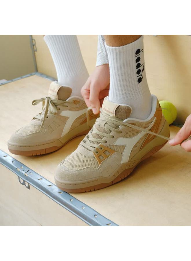 DIADORA أحذية تنس رياضية كاجوال ريترو للرجال من ديادورا ب.أكشن دافئ رمل أصفر/جلد أصفر/سيدج أبيض 40.5 - Image 3