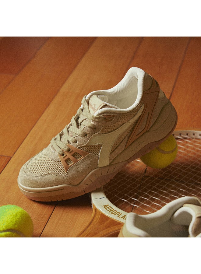 DIADORA أحذية تنس رياضية كاجوال ريترو للرجال من ديادورا ب.أكشن دافئ رمل أصفر/جلد أصفر/سيدج أبيض 40.5 - Image 1
