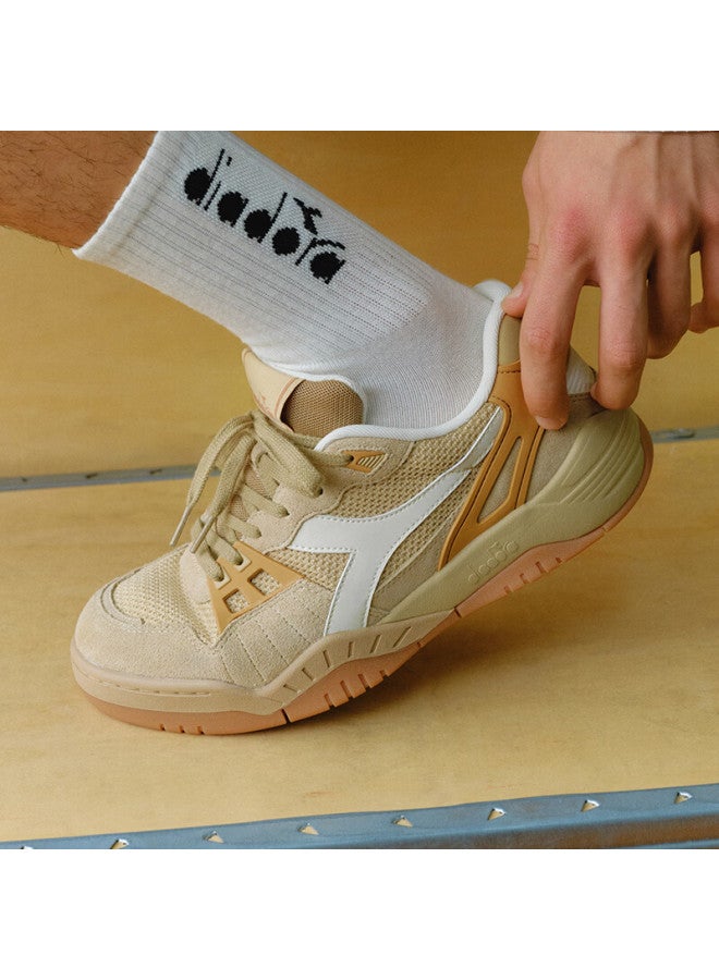 DIADORA أحذية تنس رياضية كاجوال ريترو للرجال من ديادورا ب.أكشن دافئ رمل أصفر/جلد أصفر/سيدج أبيض 40.5 - Image 4