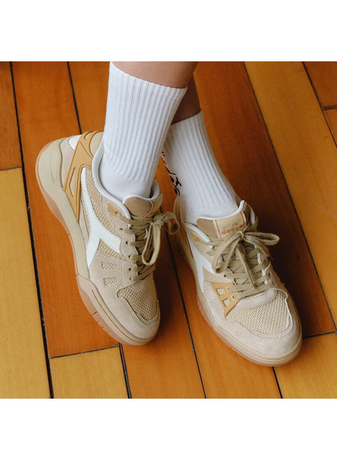 DIADORA أحذية تنس رياضية كاجوال ريترو للرجال من ديادورا ب.أكشن دافئ رمل أصفر/جلد أصفر/سيدج أبيض 40.5 - Image 2