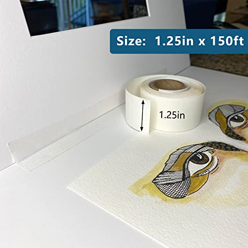 Lineco Self-Adhesive Linen Hinging Tape. Acid-Free, Neutral pH Fabric. 1.25 inches X 150 Feet. Trusted Tape for Hinging, Matboards, Mounting, Conservation, Framing, Craft, DIY. White. - Image 3