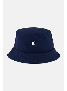 Women Embroidered Logo Staple Bucket Hat, Navy Blue