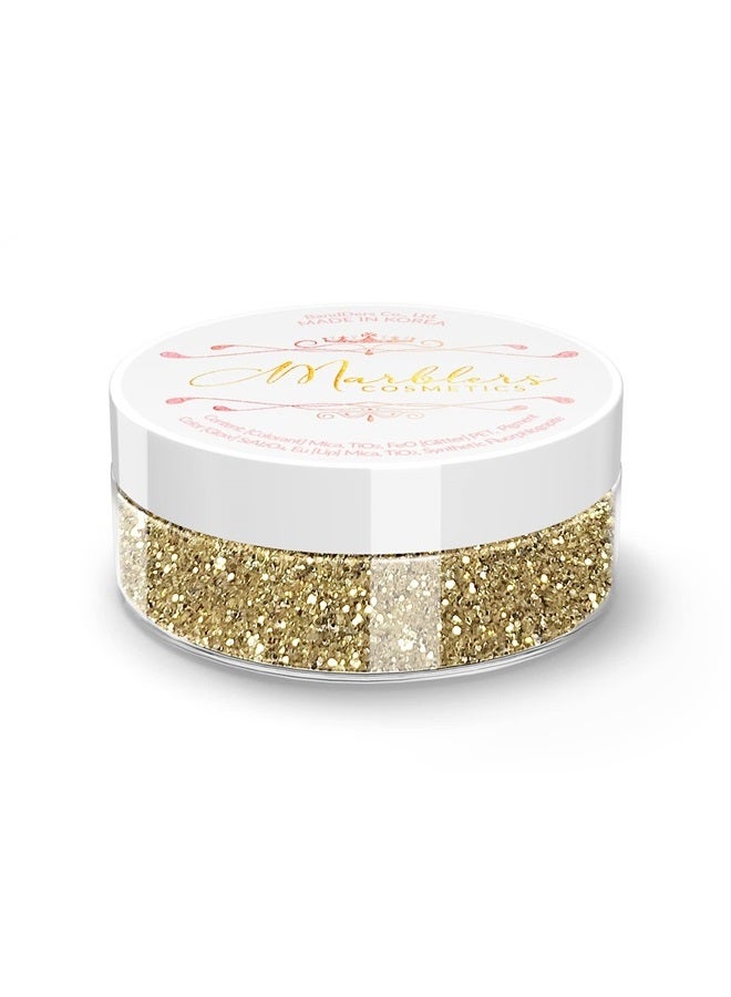MARBLERS Twinkle Face & Body Glitter [Light Gold] 0.18oz (5g) | Fine | Non-Toxic | Vegan | Cruelty-Free | Ethically Sourced | Festival Makeup | Eye, Hair, Nail, Eyeshadow | Cosmetic Grade - Image 1