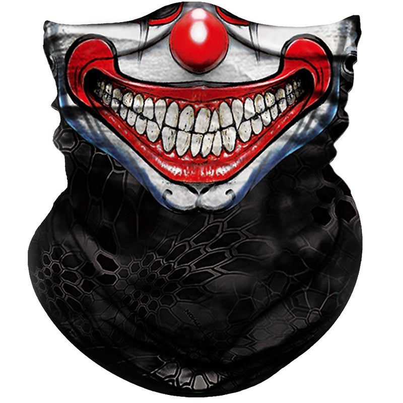 Obacle Face Mask Half for Dust Wind UV Sun Protection Seamless 3D Tube Mask Bandana for Men Women Durable Thin Breathable Tube Mask Motorcycle Riding Bike Sports Clown Smile Face Neat Teeth - Image 3
