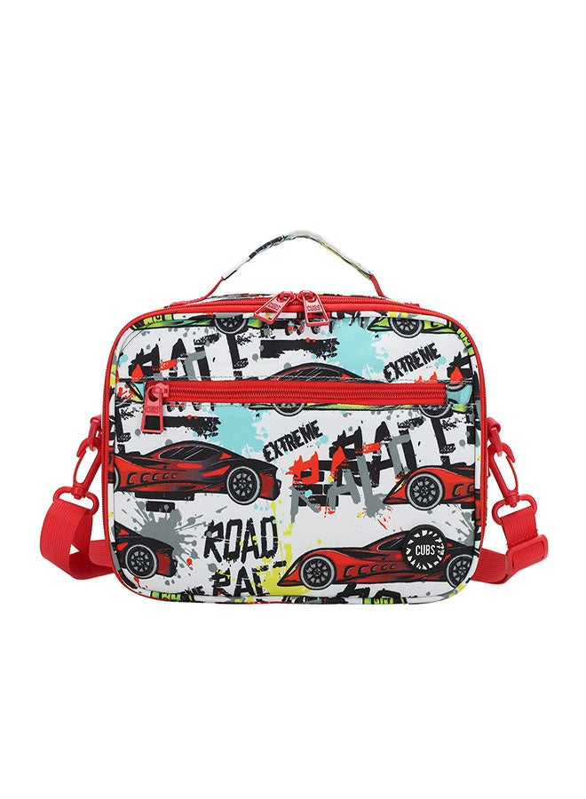 CUBS Cars Print Waterproof lunch bag with removable shoulder strap carrying your favorite meals to school, work or while traveling - Image 1