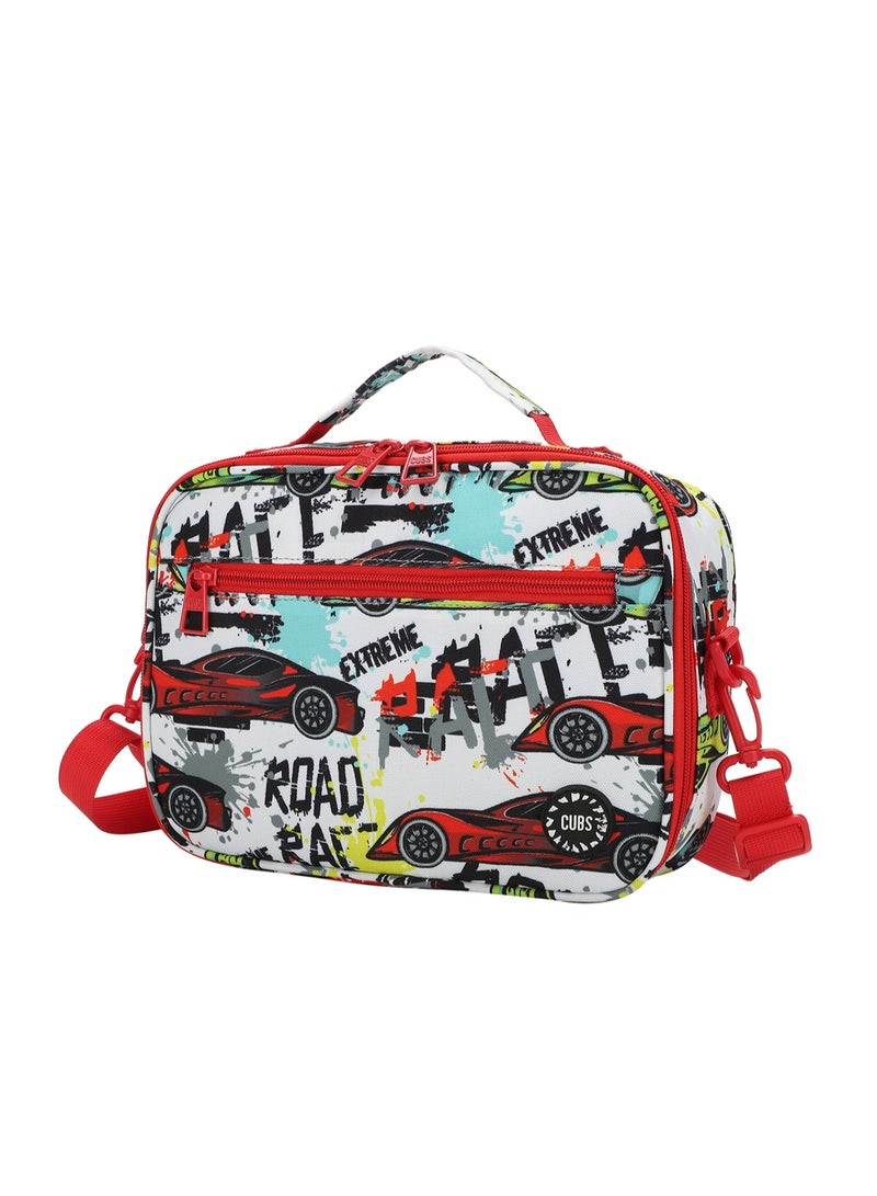 CUBS Cars Print Waterproof lunch bag with removable shoulder strap carrying your favorite meals to school, work or while traveling - Image 2